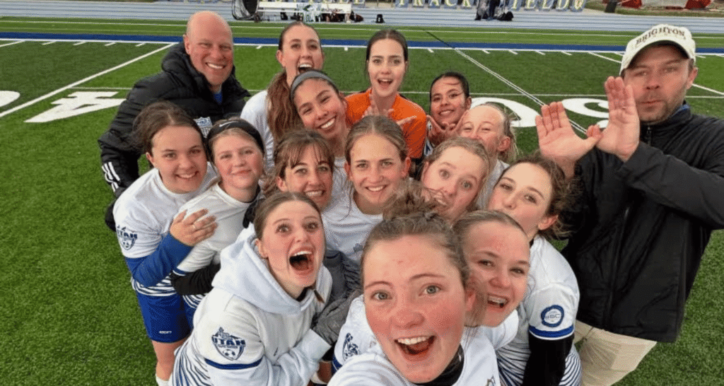 Players taking selfie